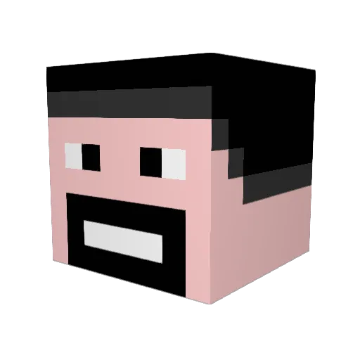 65Shelby Minecraft avatar head, 3D render