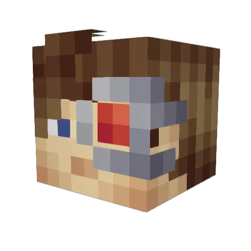 666Mine Minecraft avatar head, 3D render