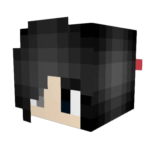 66ij Minecraft avatar head, 3D render