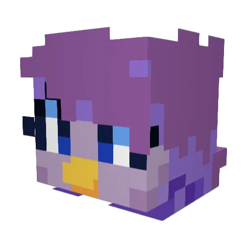 66rp6 Minecraft avatar head, 3D render