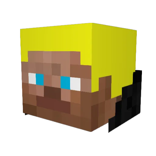 670s Minecraft avatar head, 3D render