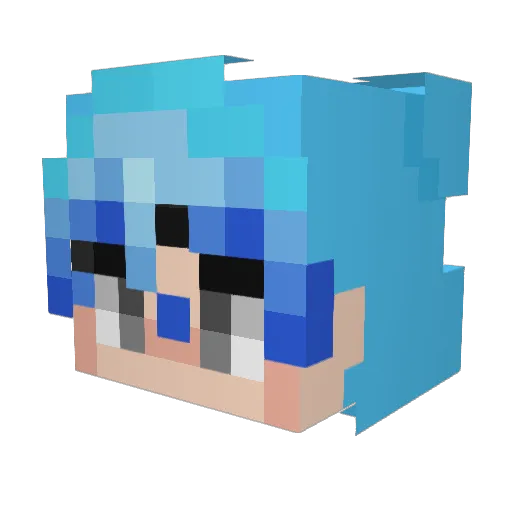 67696769676 Minecraft avatar head, 3D render