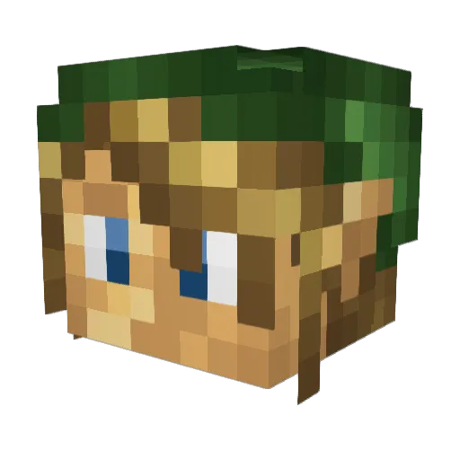 6789man Minecraft avatar head, 3D render