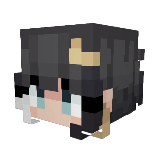 67_RuNa Minecraft avatar head, 3D render