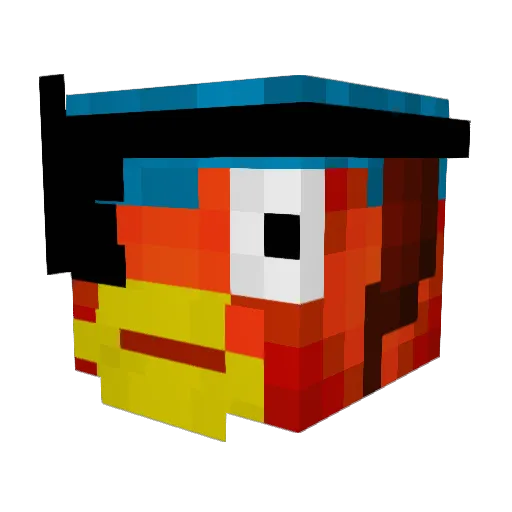 67rybka Minecraft avatar head, 3D render