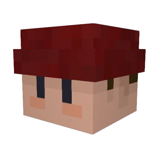 67yuii Minecraft avatar head, 3D render