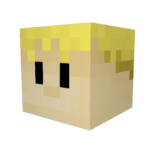 68kHeart Minecraft avatar head, 3D render
