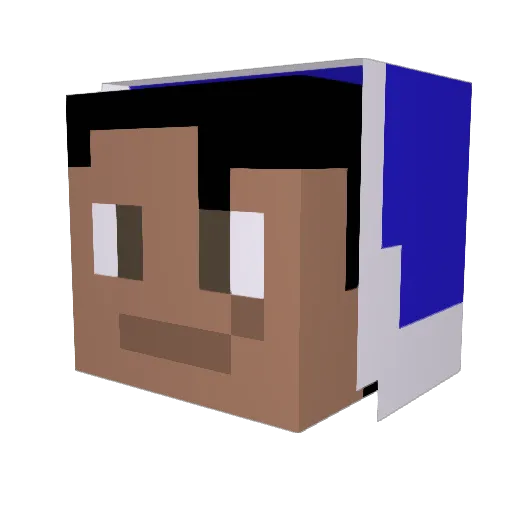 69_AsH Minecraft avatar head, 3D render
