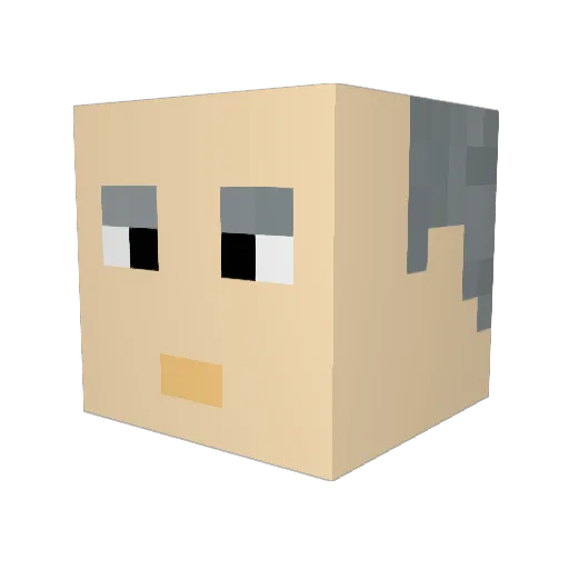 69mDirt Minecraft avatar head, 3D render