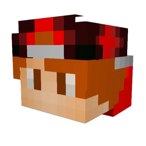6CAM9 Minecraft avatar head, 3D render