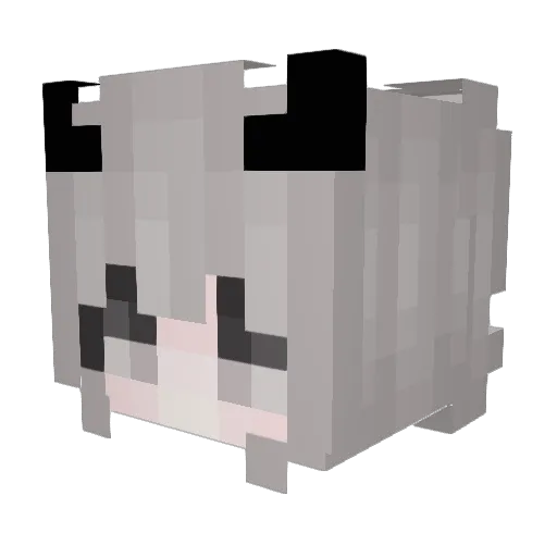 6GJ Minecraft avatar head, 3D render