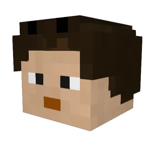 6NH3 Minecraft avatar head, 3D render
