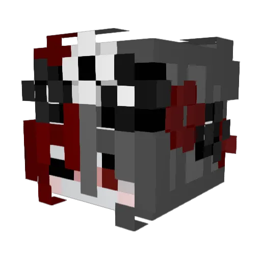 6Natsu9 Minecraft avatar head, 3D render