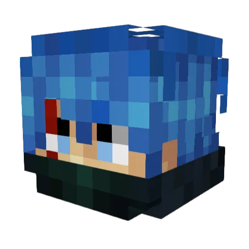 6Nigrum Minecraft avatar head, 3D render
