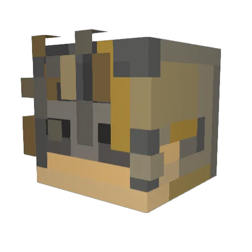 6Pancake Minecraft avatar head, 3D render