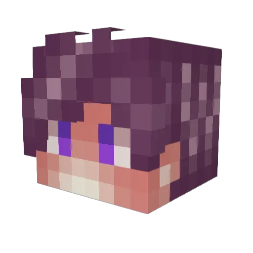 6Ru3N Minecraft avatar head, 3D render