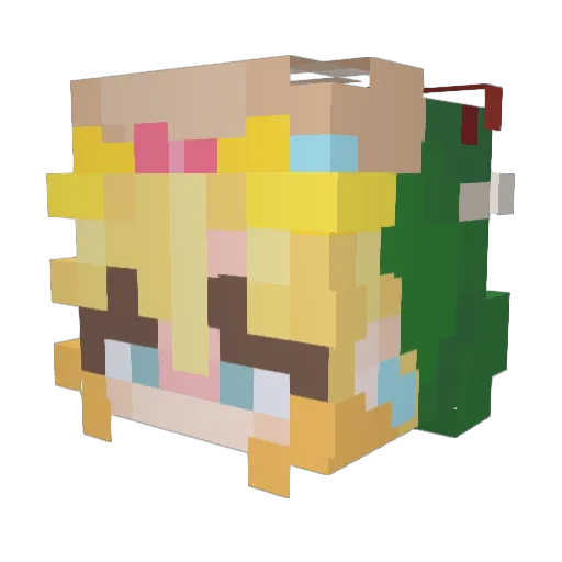 6VaNa9 Minecraft avatar head, 3D render