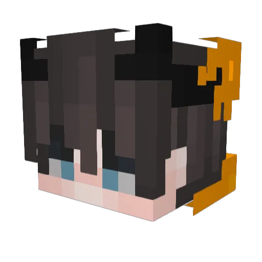 6_blue_dog_6 Minecraft avatar head, 3D render