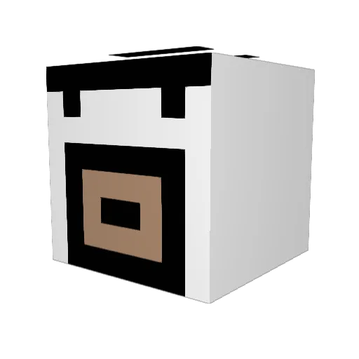 6cut Minecraft avatar head, 3D render
