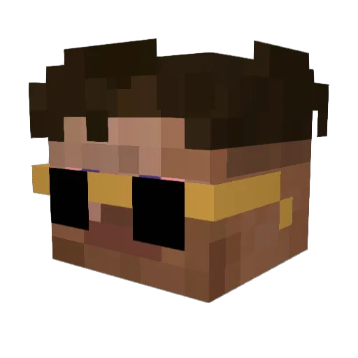 6high Minecraft avatar head, 3D render