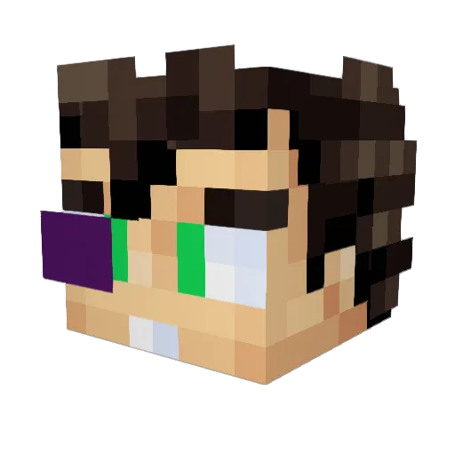 6jrr Minecraft avatar head, 3D render