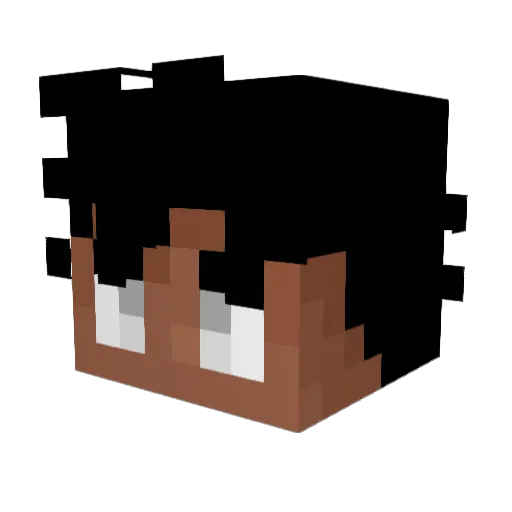 6lackSaiyan Minecraft avatar head, 3D render