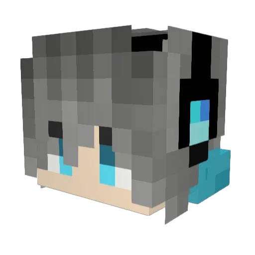6nl_msmc_x1s Minecraft avatar head, 3D render