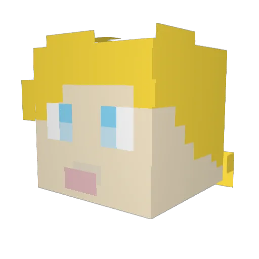 6p55 Minecraft avatar head, 3D render