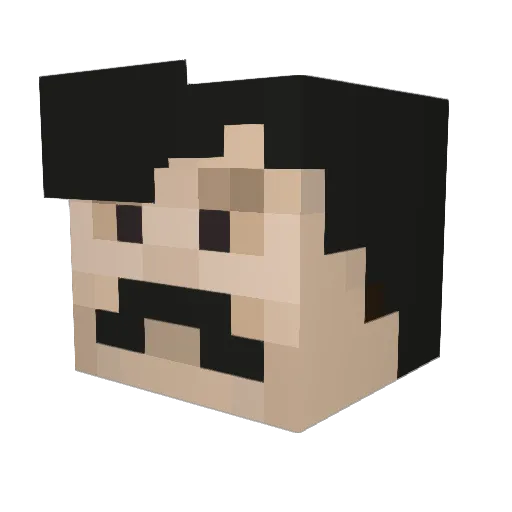 6piece Minecraft avatar head, 3D render