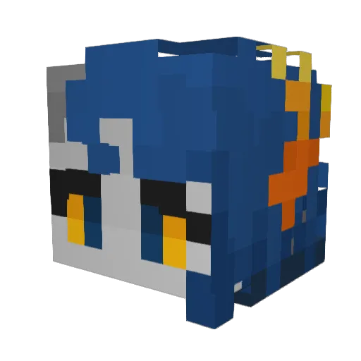 6rcf7 Minecraft avatar head, 3D render