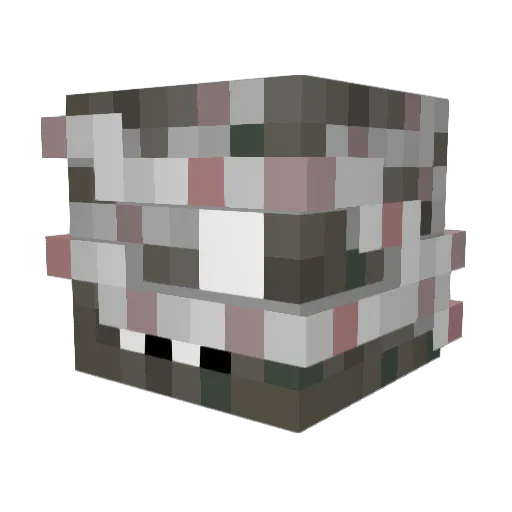 6rowl Minecraft avatar head, 3D render