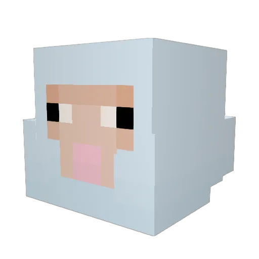 6shi Minecraft avatar head, 3D render