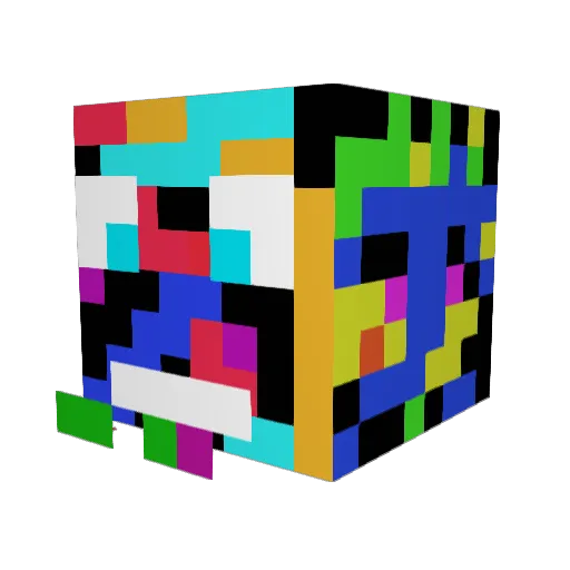 6xXmikiXx6 Minecraft avatar head, 3D render