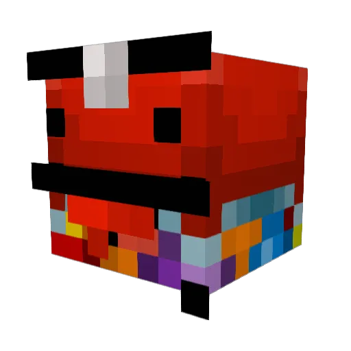 7000gal Minecraft avatar head, 3D render