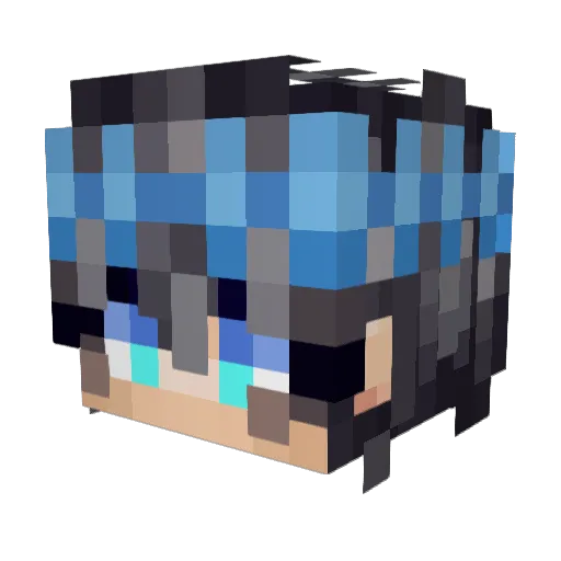 7084 Minecraft avatar head, 3D render
