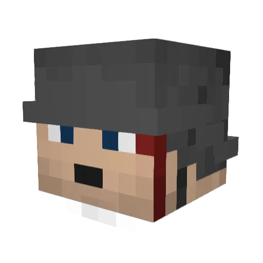 709M Minecraft avatar head, 3D render