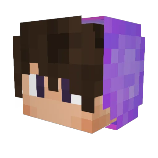 70Y Minecraft avatar head, 3D render