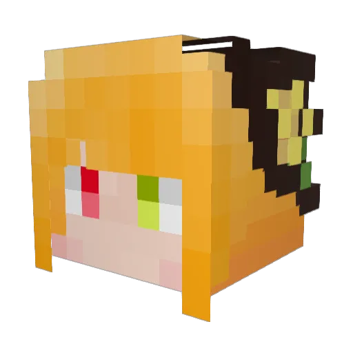 714desu Minecraft avatar head, 3D render