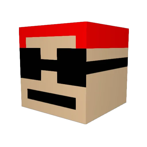 71MMY Minecraft avatar head, 3D render