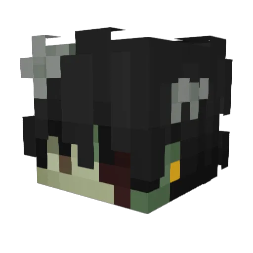 71qwsf Minecraft avatar head, 3D render