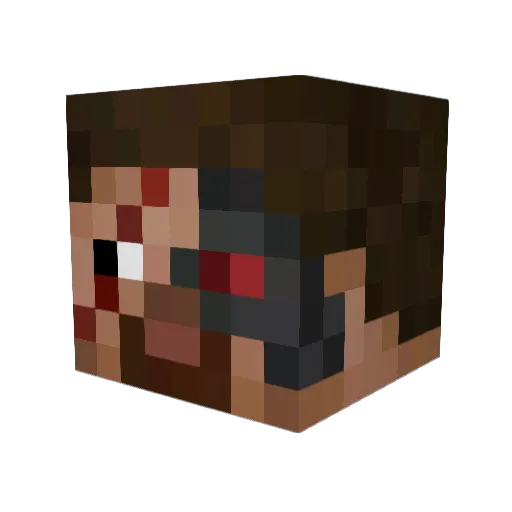 Minecraft-Avatar von 740km: Kopf als 3D-Render