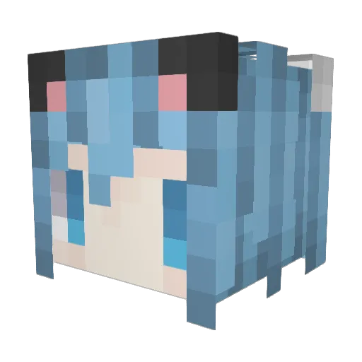 741_ Minecraft avatar head, 3D render