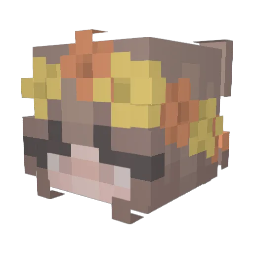 745e Minecraft avatar head, 3D render
