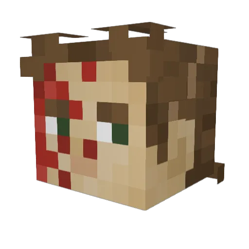 74Bars Minecraft avatar head, 3D render