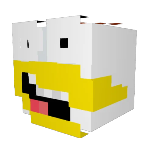 74hz Minecraft avatar head, 3D render