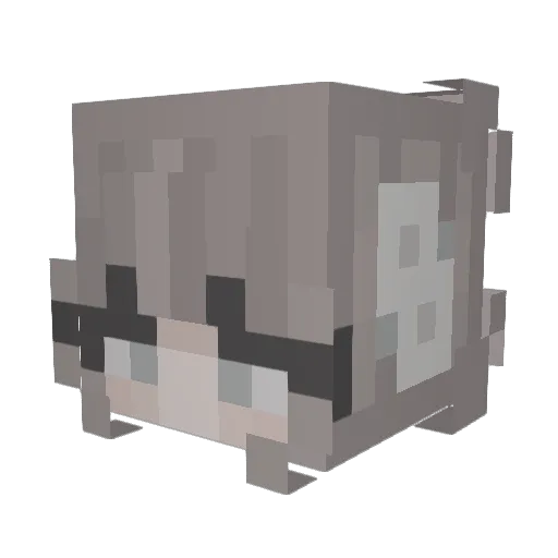 74mun Minecraft avatar head, 3D render