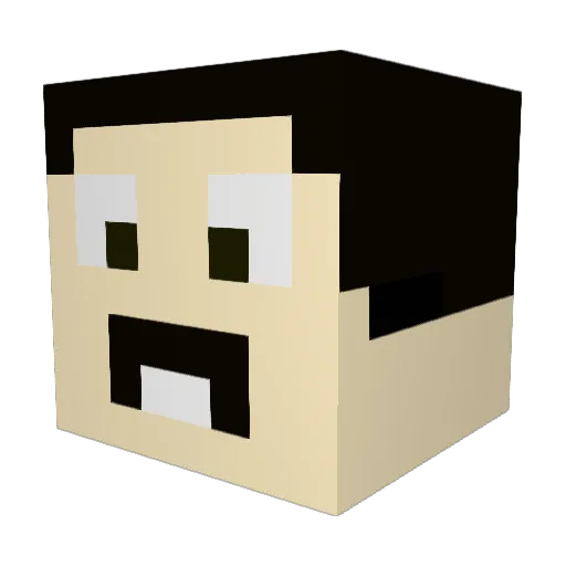 75JJ Minecraft avatar head, 3D render