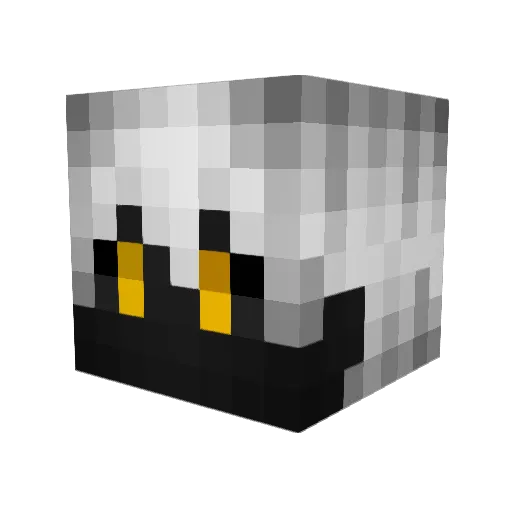 76FOV Minecraft avatar head, 3D render