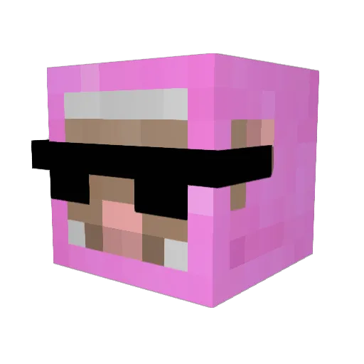 7777777777vo Minecraft avatar head, 3D render