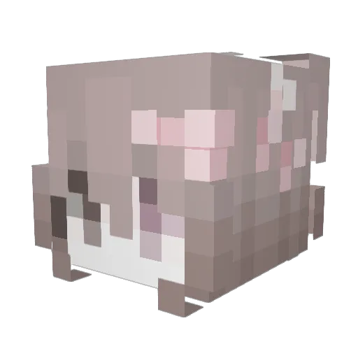 77777_7 Minecraft avatar head, 3D render